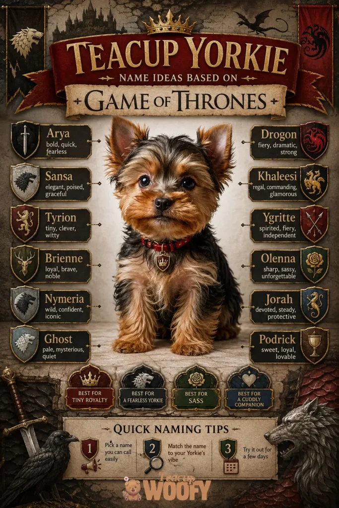 Teacup Yorkie name ideas based on Game of Thrones1