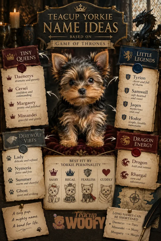 Teacup Yorkie name ideas based on Game of Thrones2
