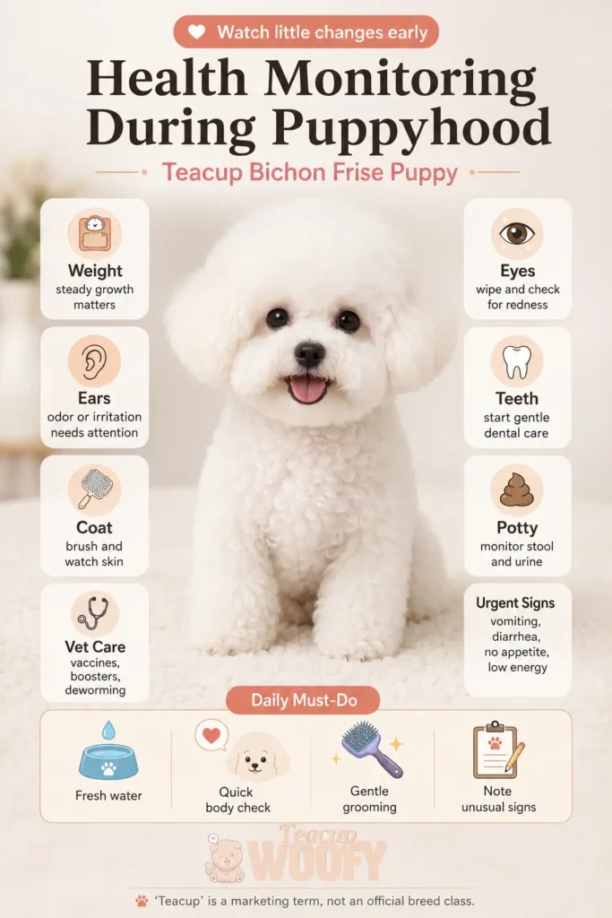 Health Monitoring During Puppyhood - Teacup Bichon Frise Puppy Full Guide3
