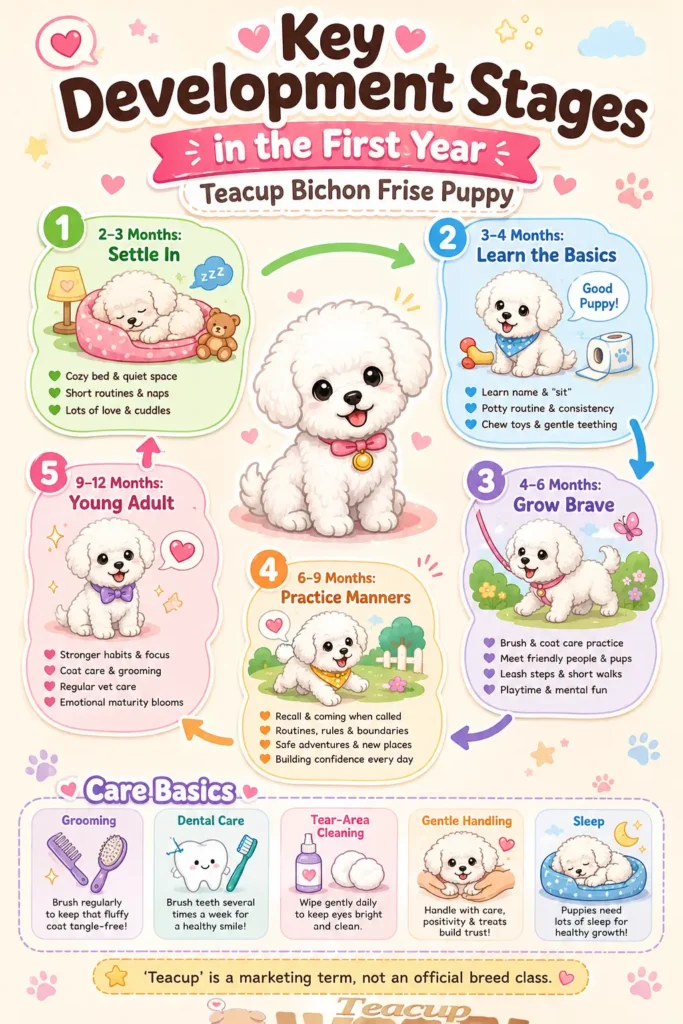 Key Development Stages in the First Year - Teacup Bichon Frise Puppy Full Guide3