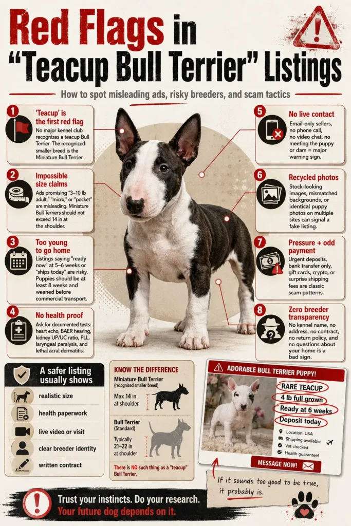 Red Flags in “Teacup Bull Terrier” Listings1